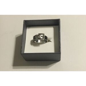 New Trendy Stainless Steel Buckle Band Ring Sz 4